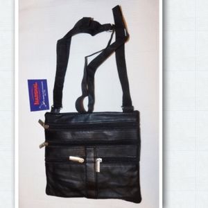 Marshal Black Soft Leather Cross-Body Bag